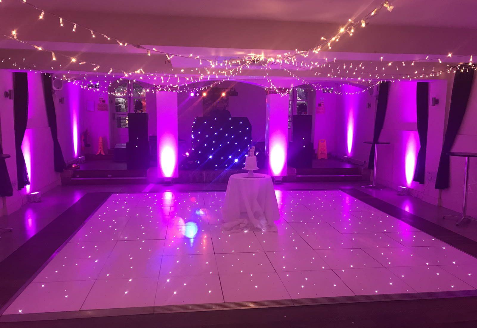 White LED dance floor uplit