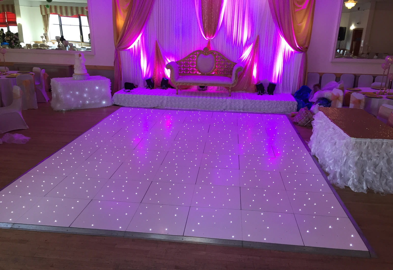 White wedding led floor