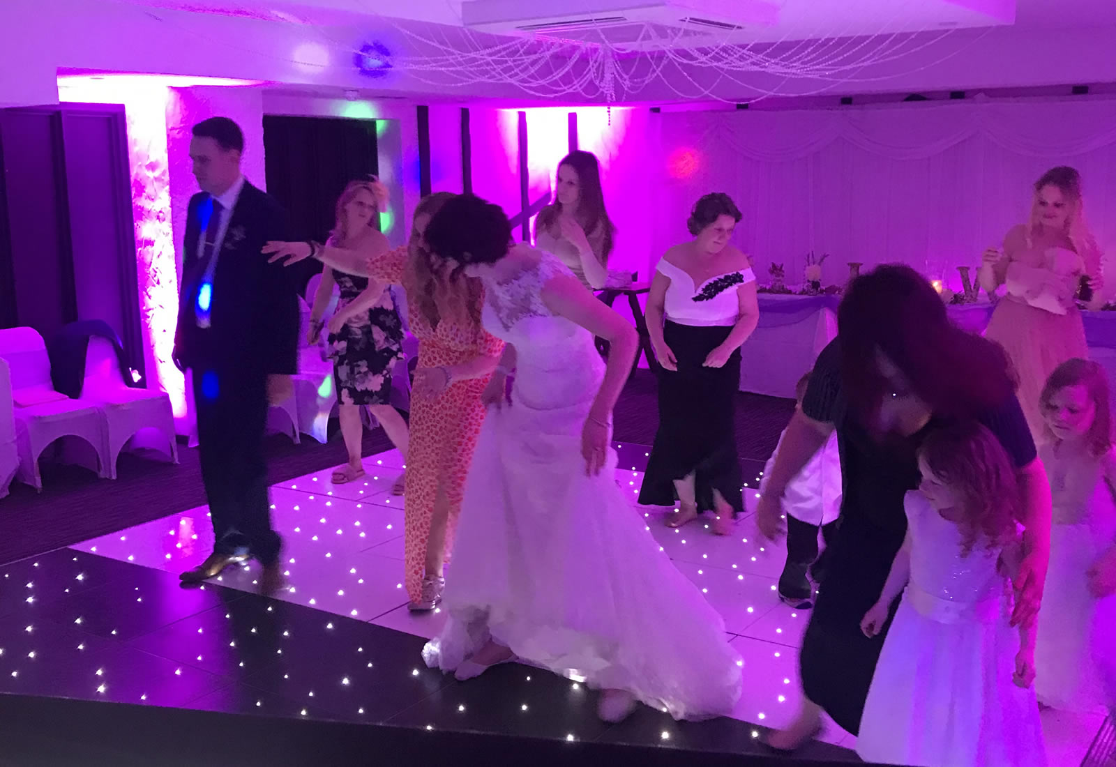 Bride on LED dance floor